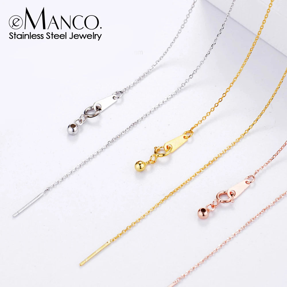 EManco Adjusta Long Layered Pendant Necklace Stainless Steel Necklace Chocker Necklaces for Women Fashion Jewelry YX26925