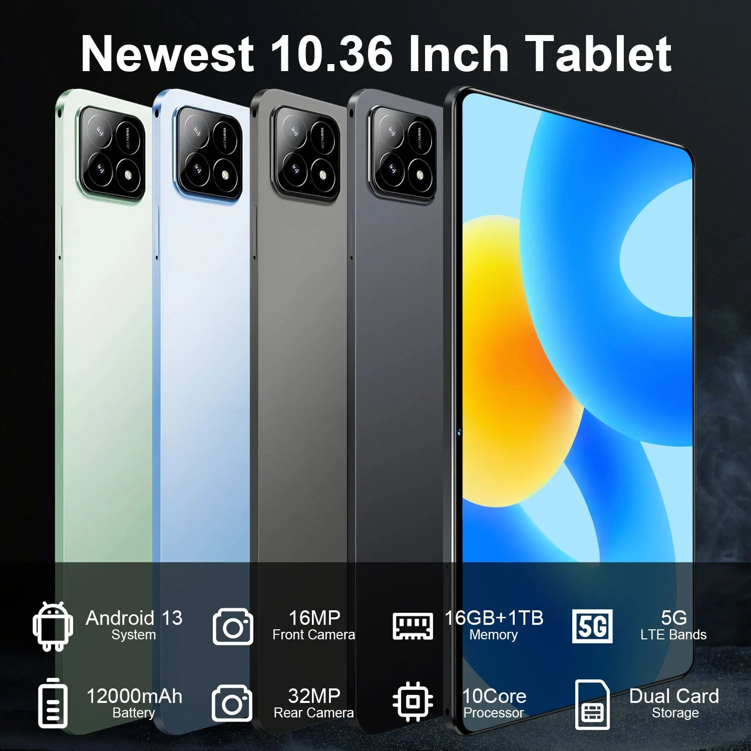 Tablette Android 13 écran 10,36 pouces 5G – vue 2