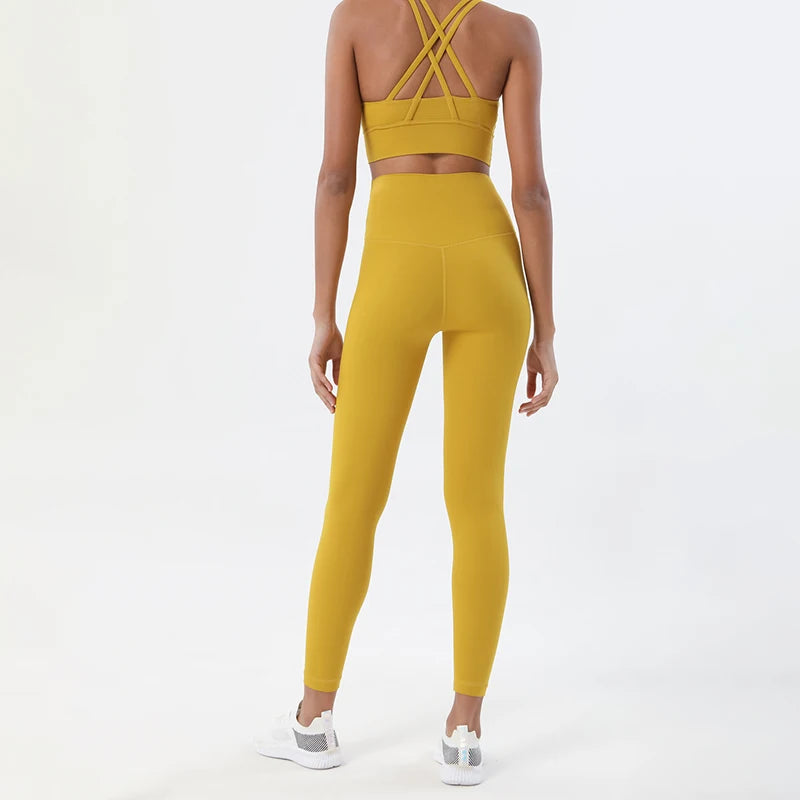 Ensemble de yoga 2 pièces femme brassière et legging – vue 4
