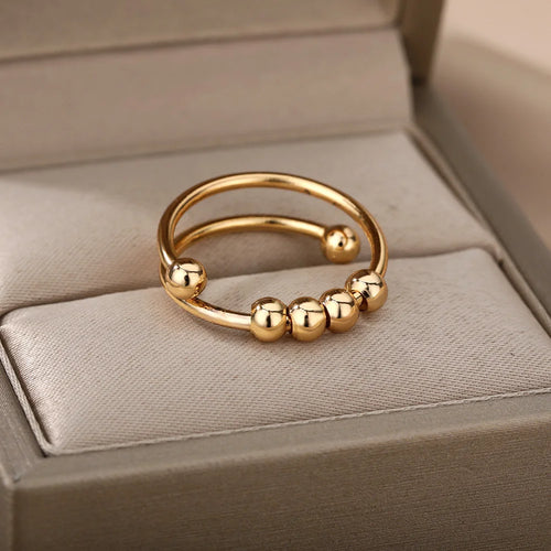 VELUROArt Bague Spinner Anti-Stress Unisexe Acier Inoxydable