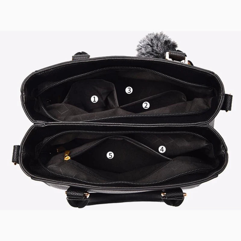 Sac bandoulière en cuir brodé pour femme – vue 4
