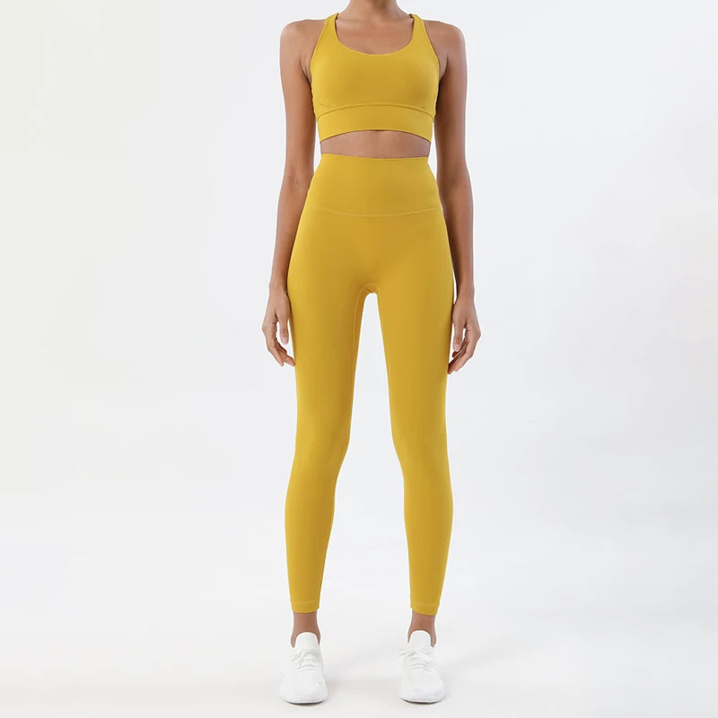 Ensemble de yoga 2 pièces femme brassière et legging – vue 3