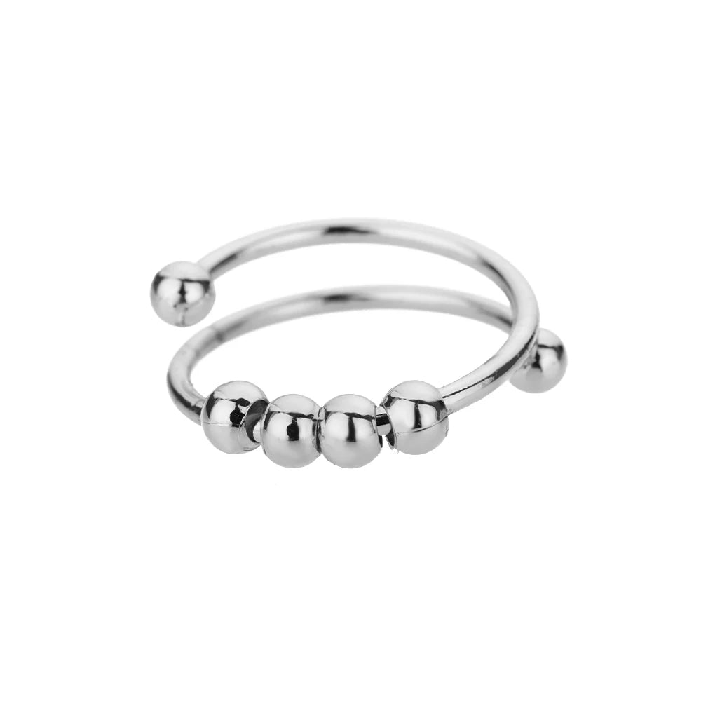 VELUROArt Bague Spinner Anti-Stress Unisexe Acier Inoxydable
