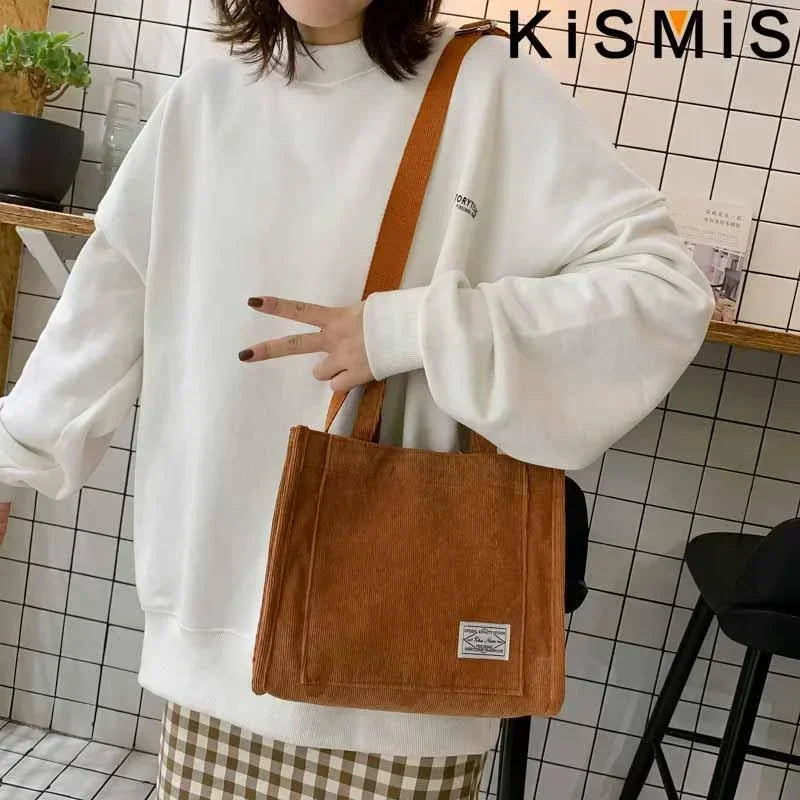 Sac bandoulière en velours côtelé pour femme – vue 6