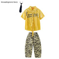 Hip Hop Boys Bright Shiny Shirt Camouflage Pants Girls K-pop Streetwear Children Street Dance Costumes Kids Jazz Clothes Sets