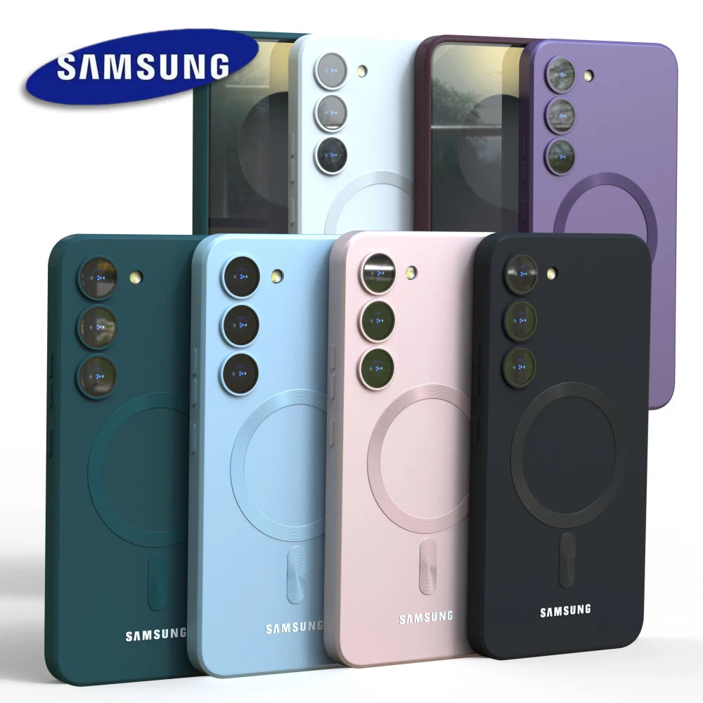 Coque MagSafe en silicone pour Samsung Galaxy S et A