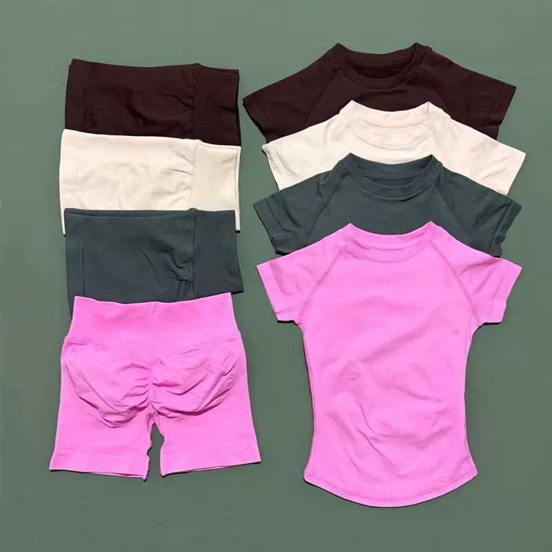 Ensemble de sport 2 pièces manches courtes pour femme