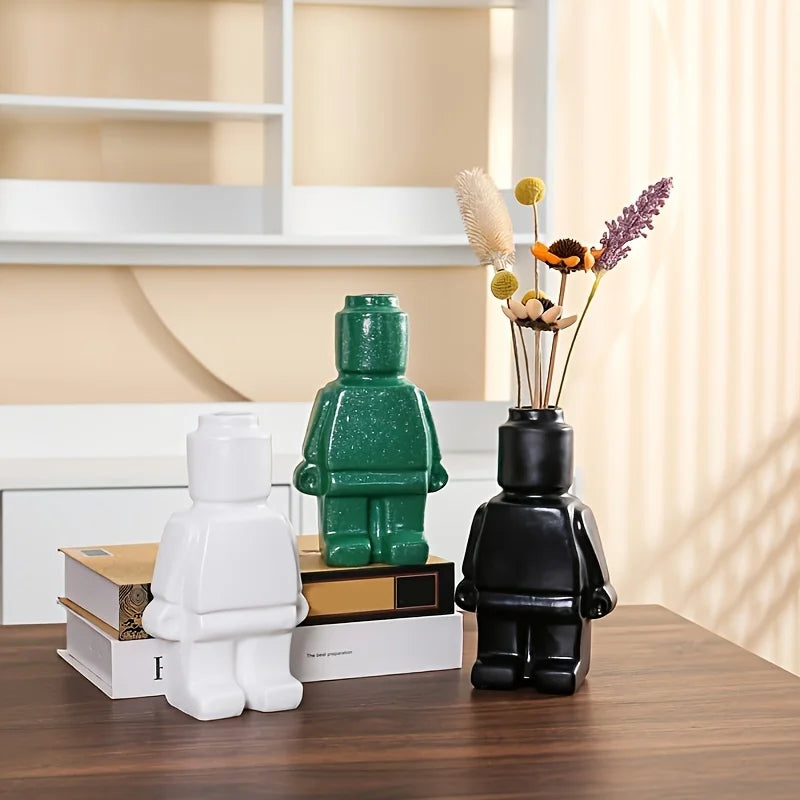 Vase robot en céramique style nordique – vue 2