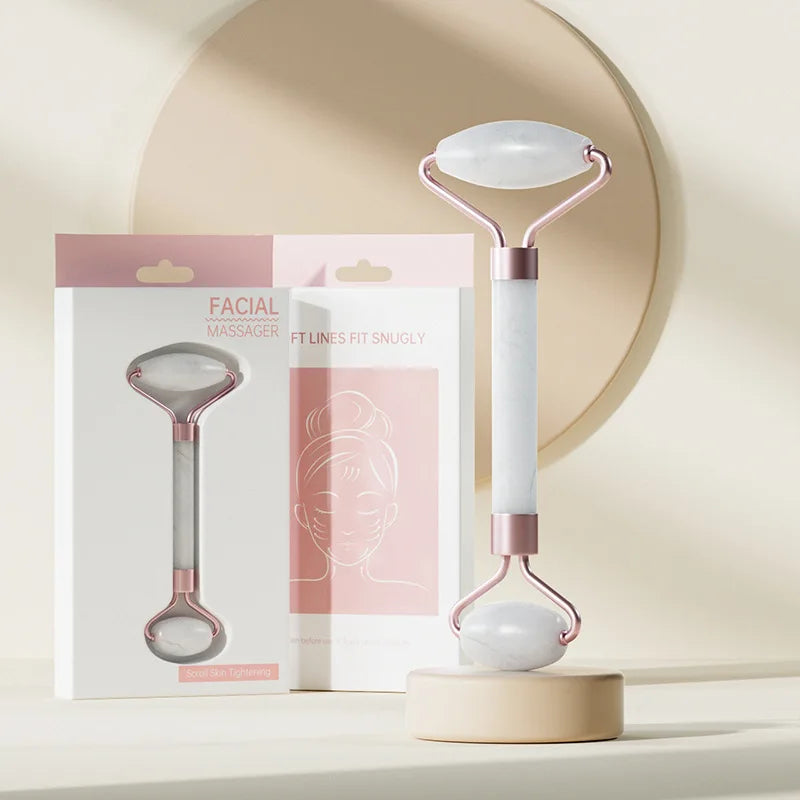 Masseur Visage & Cou Rouleau + Gua Sha Double Embout