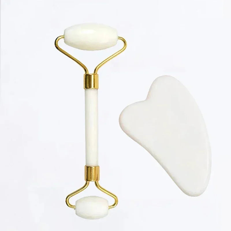Rouleau de Jade Naturel Gua Sha - Massage Liftant Visage