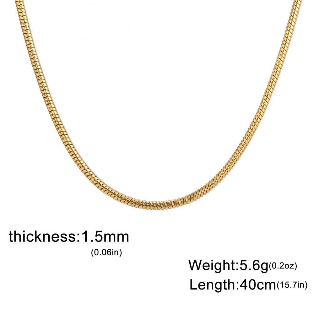 VELUROArt Collier Chaîne Serpent Femme Acier Inoxydable
