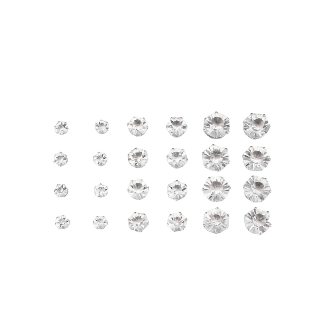 New 12 Pair/Pack White Shiny Wedding Stud Earrings Set For Women Men imitation Crystal Jewelry Accessories  Jewelry Earrings