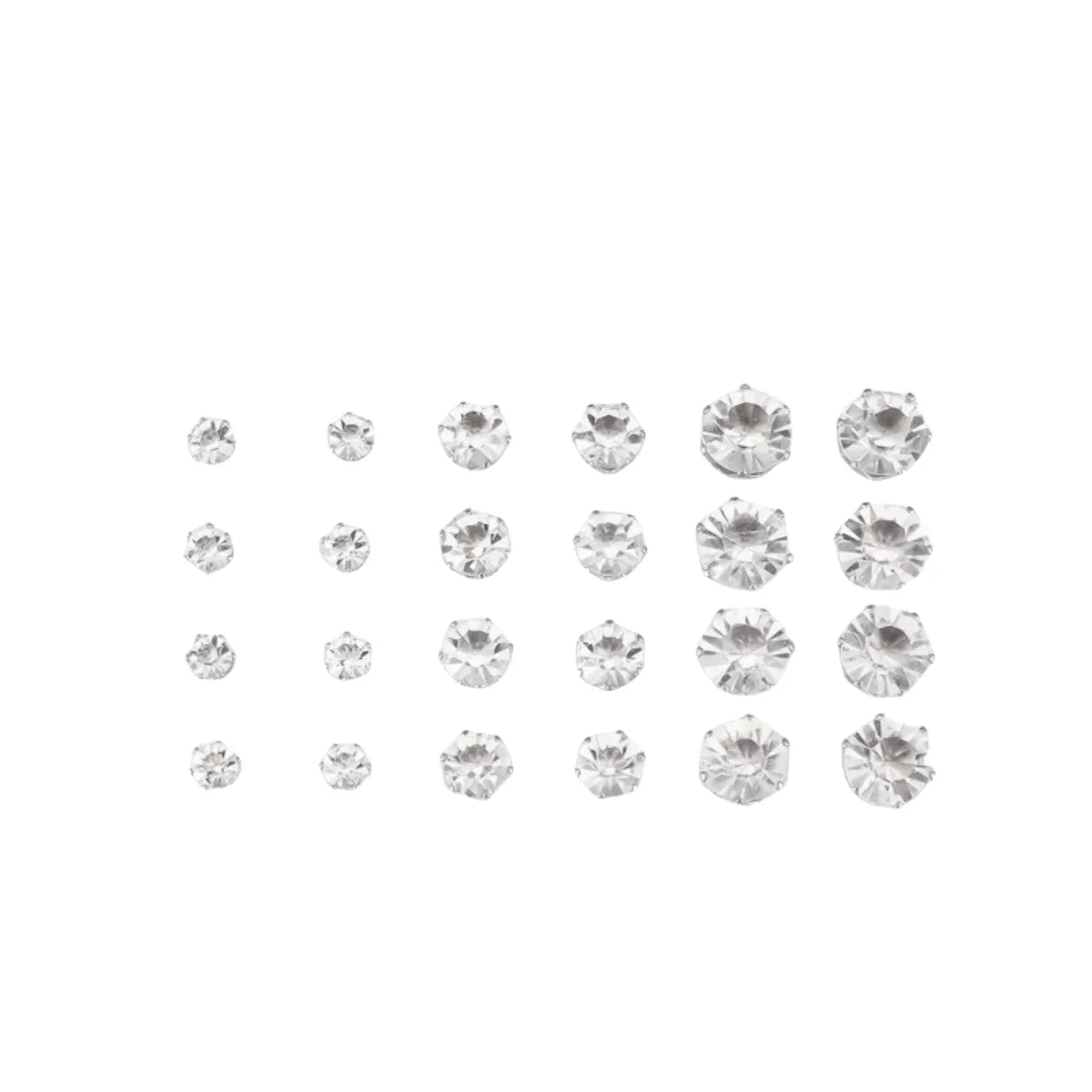 New 12 Pair/Pack White Shiny Wedding Stud Earrings Set For Women Men imitation Crystal Jewelry Accessories  Jewelry Earrings