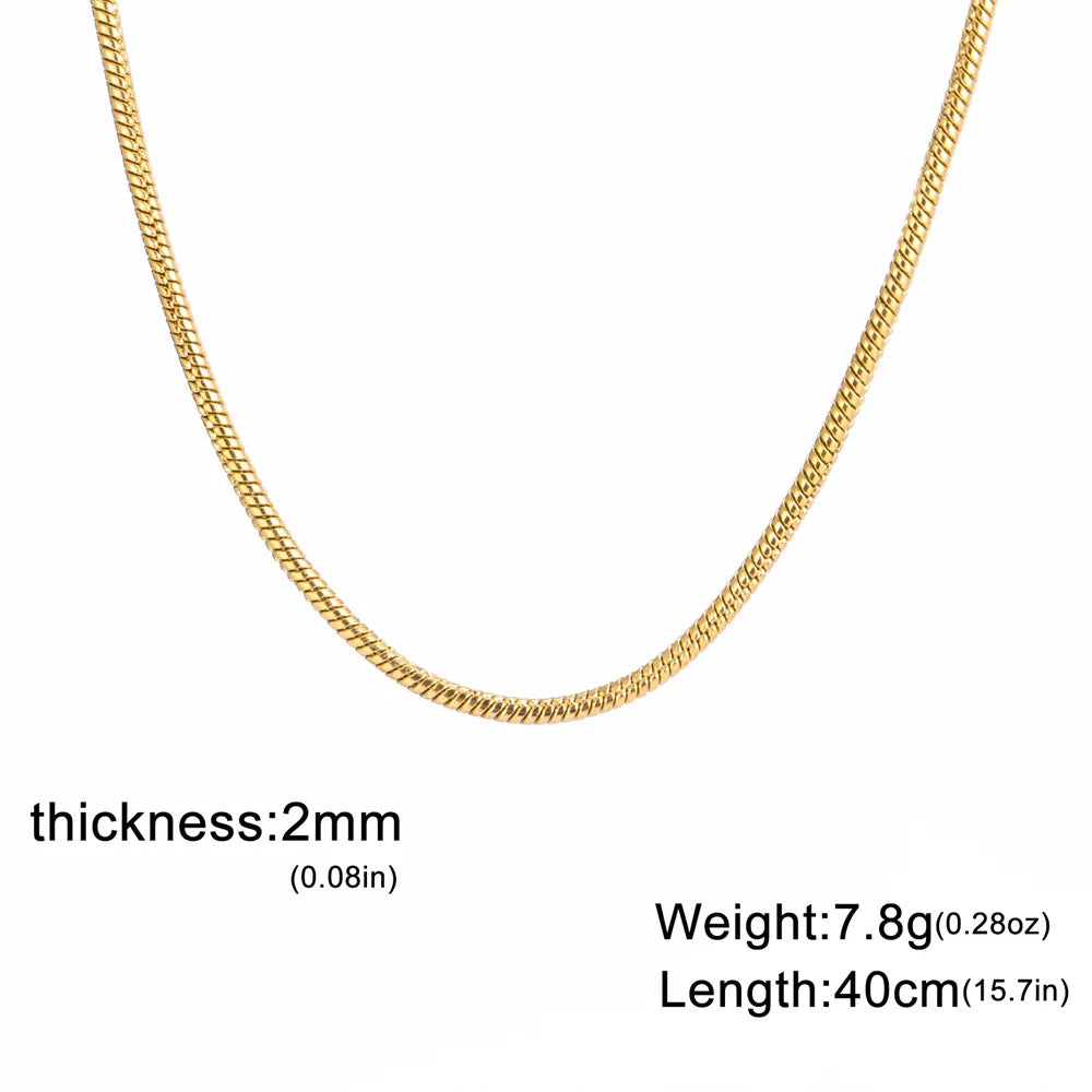 VELUROArt Collier Chaîne Serpent Femme Acier Inoxydable
