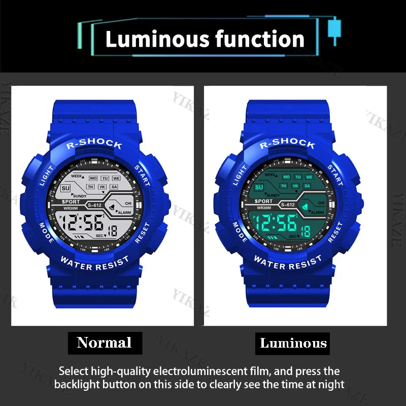 Montre digitale de sport outdoor LED pour homme – vue 4