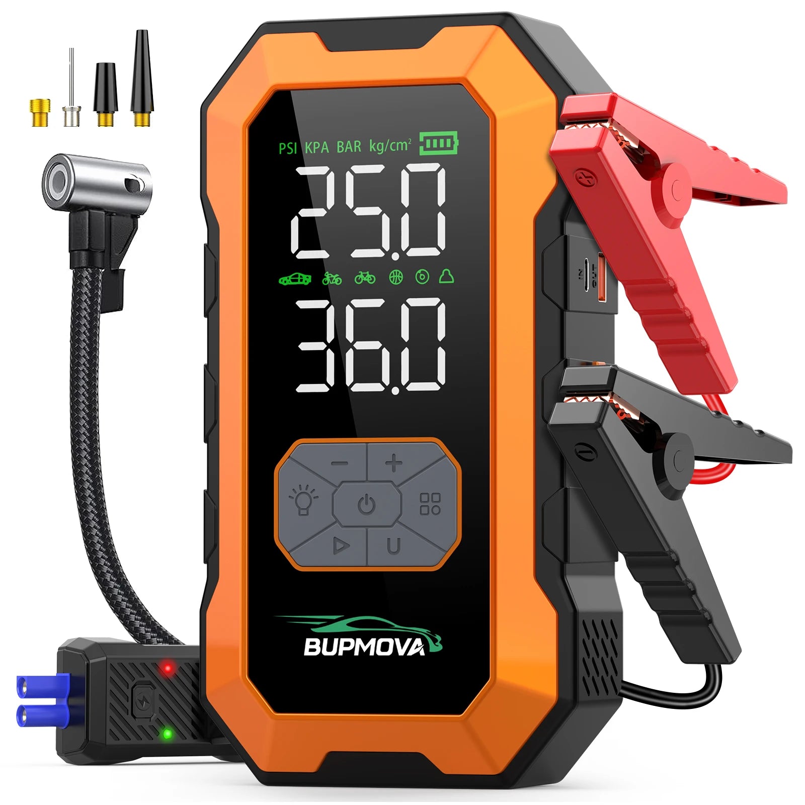 Démarreur de Batterie 3-en-1 + Gonfleur 150PSI (26800mAh)