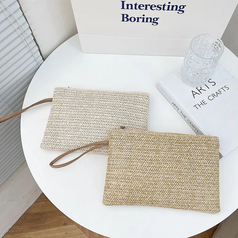Pochette en paille tressée pour femme – vue 6