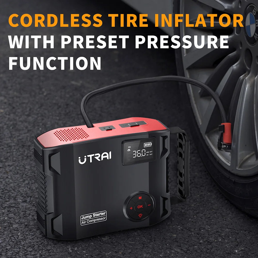 Démarreur UTRAI 4-en-1 2000A (16000mAh) + Gonfleur