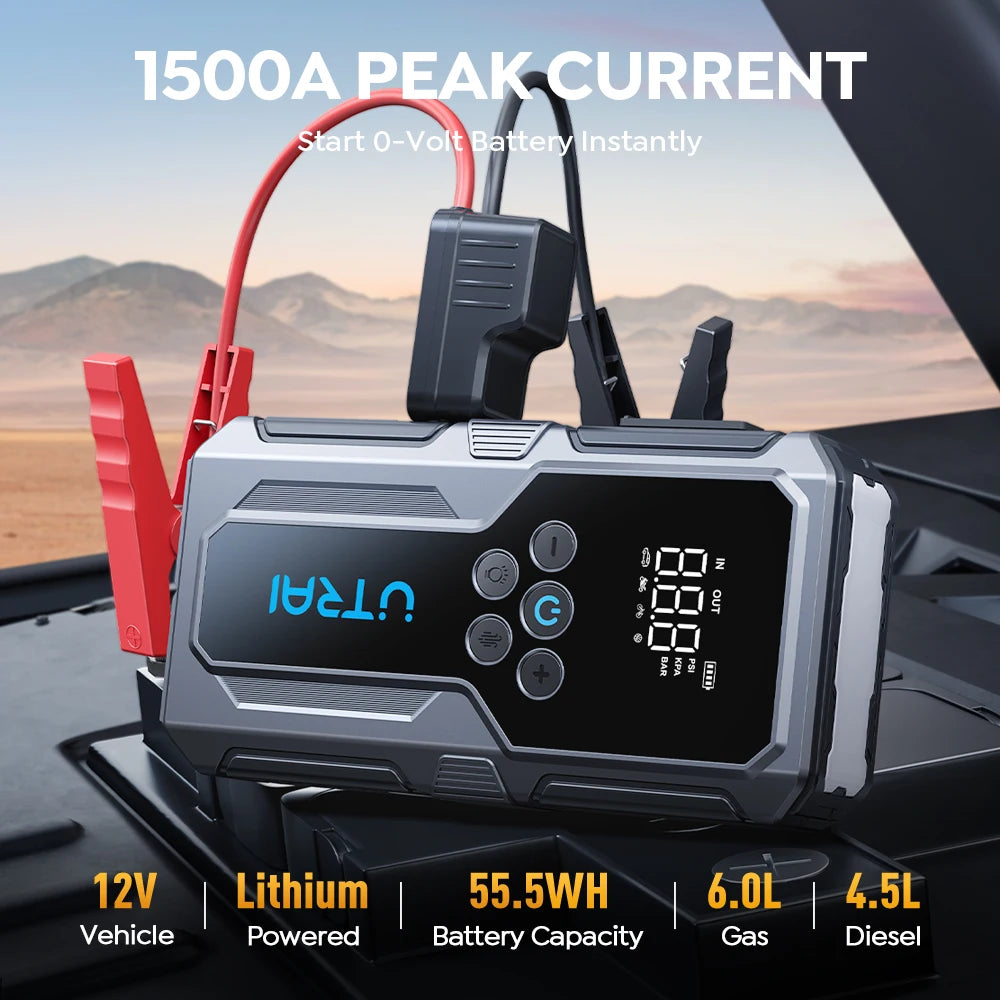 Démarreur UTRAI 1500A Portable + Gonfleur