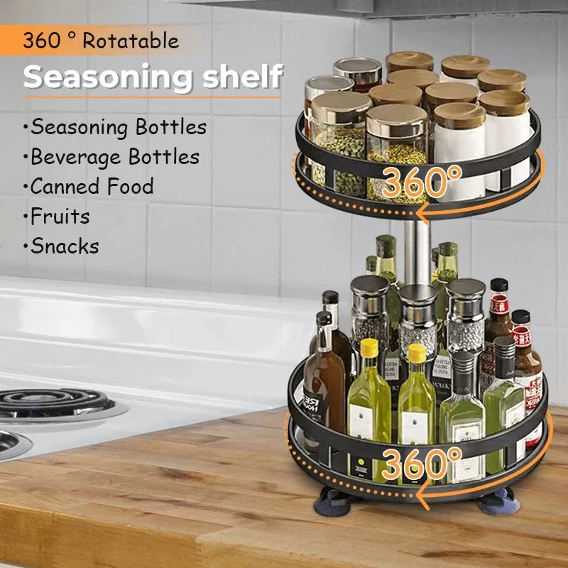 Étagère à Épices Rotative 360° Antidérapante