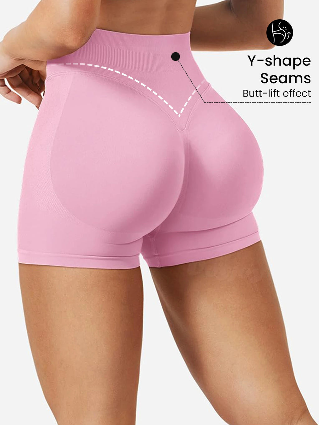 Short de yoga fitness taille haute pour femme – vue 2
