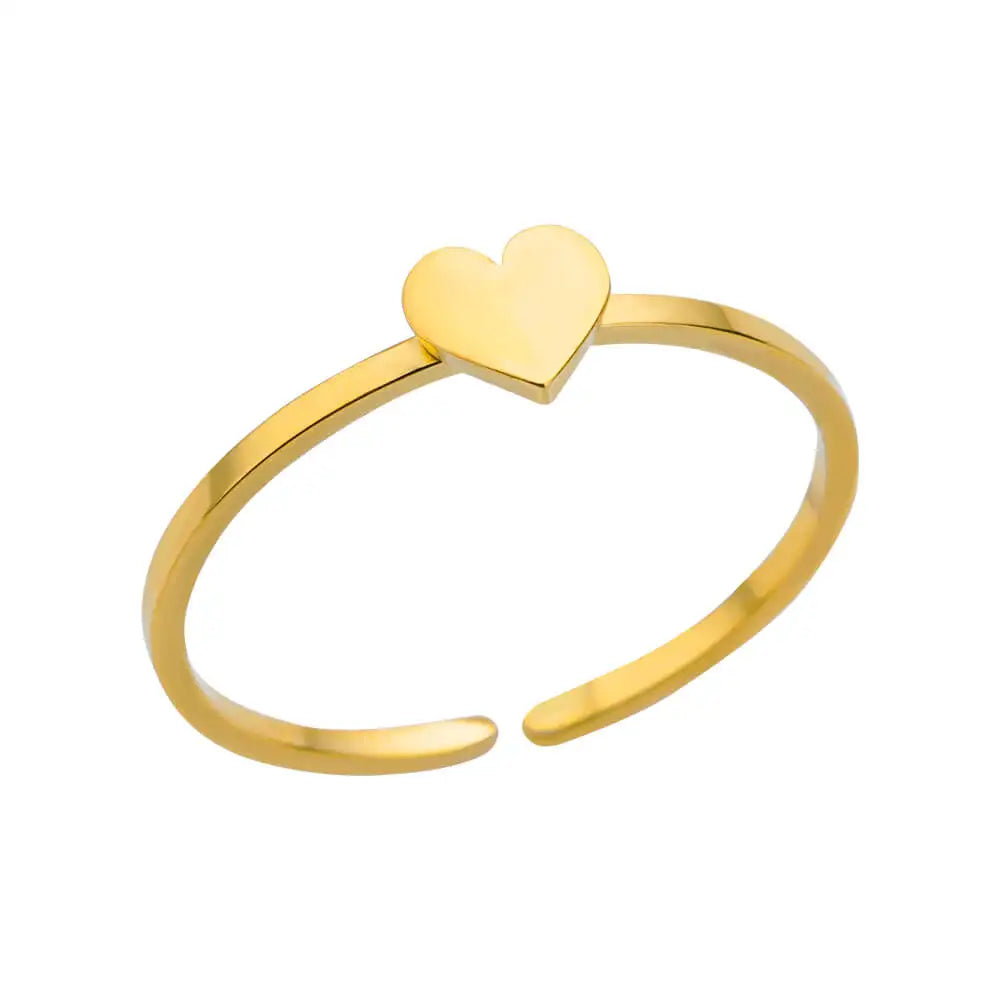 VELUROArt Bague Femme Acier Doré Classique
