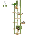 Adjustable Height Tall Cat Tree for Indoor Cats Floor to Ceiling Cat Tower with Sisal Scratching Post Cozy Hammock Large Condo Multi-Level Climbing Tree Cat Toys