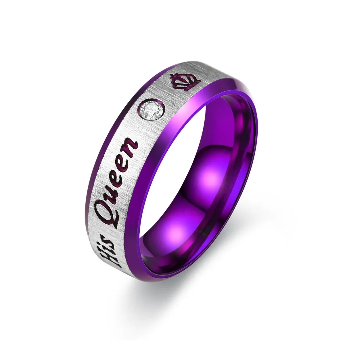 VELUROArt Set Bagues Couple Acier Inoxydable Zirconia