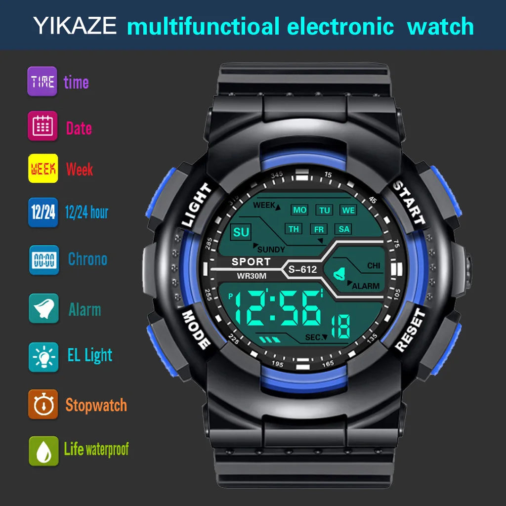 Montre digitale de sport outdoor LED pour homme – vue 3