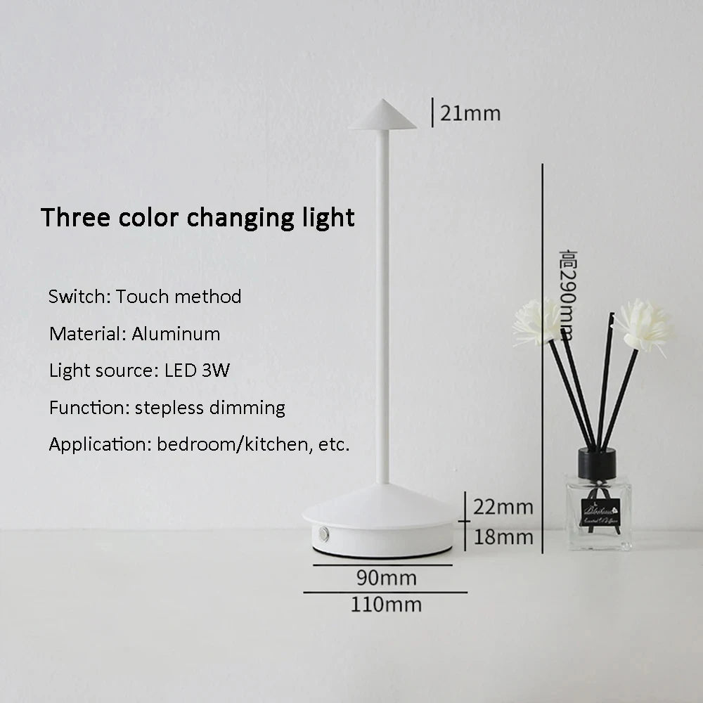 Lampe de table LED rechargeable tactile sans fil – vue 4