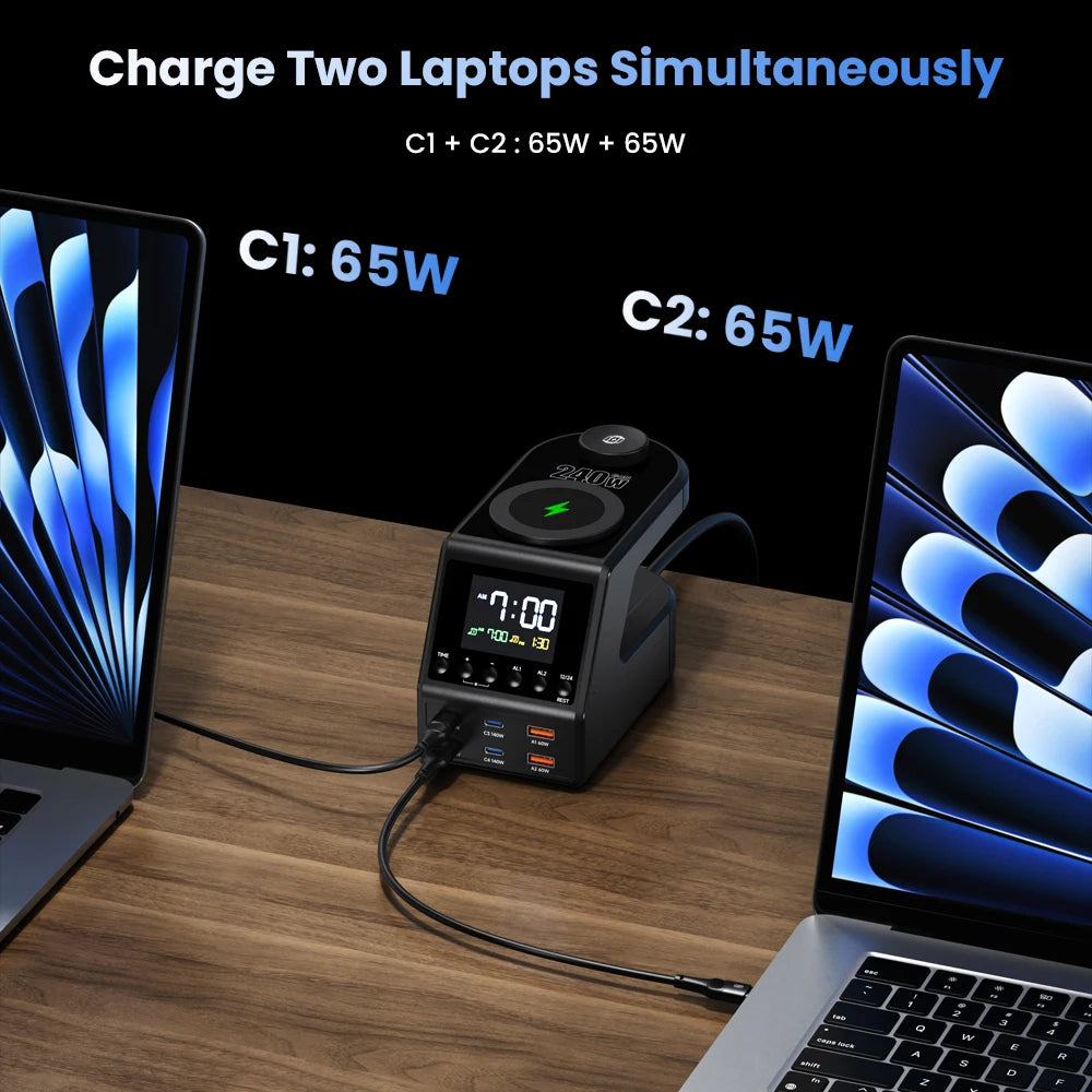 Station de charge GaN 240W à 4 ports PD 3.1 – vue 3