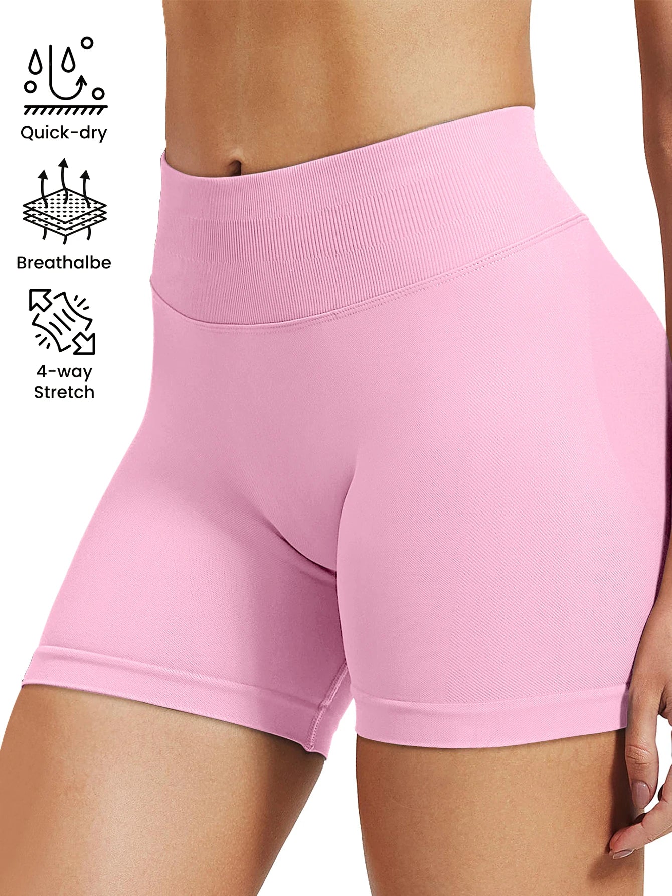 Short de yoga fitness taille haute pour femme