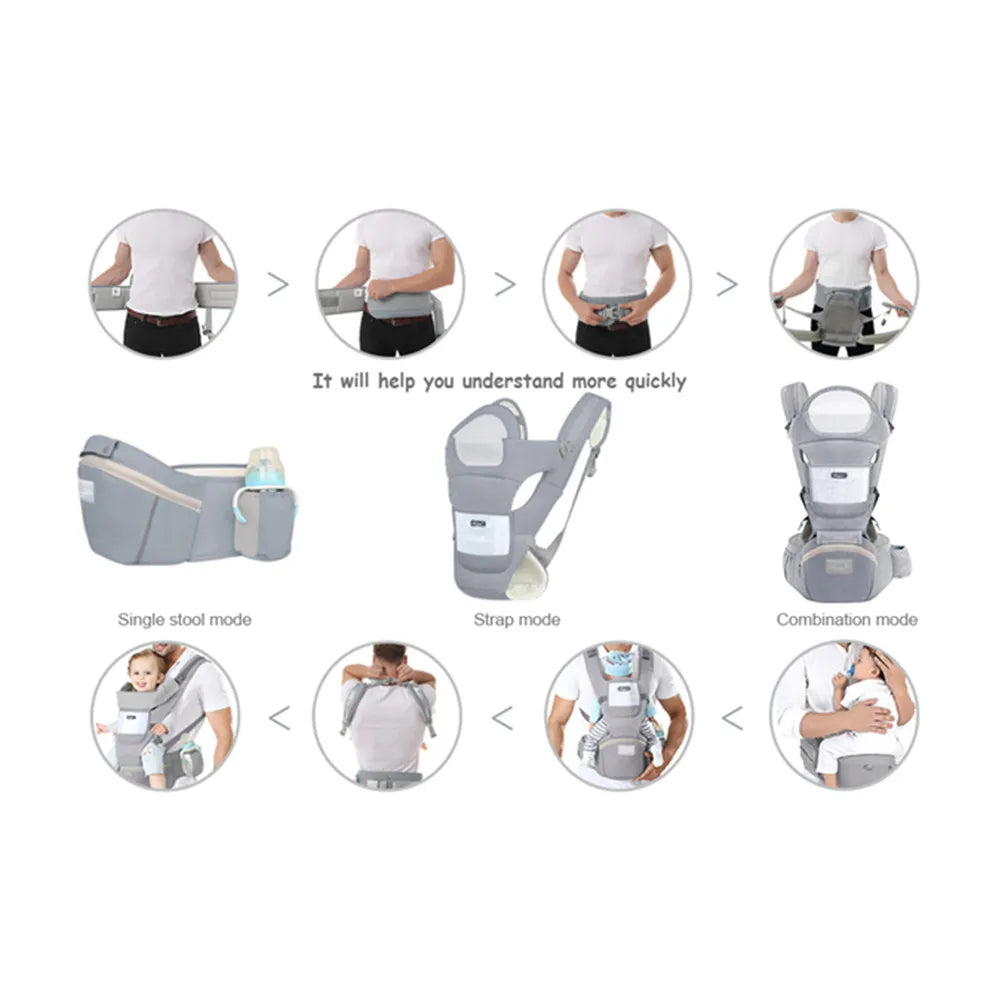 Porte-bébé ergonomique multifonction avec tabouret – vue 4
