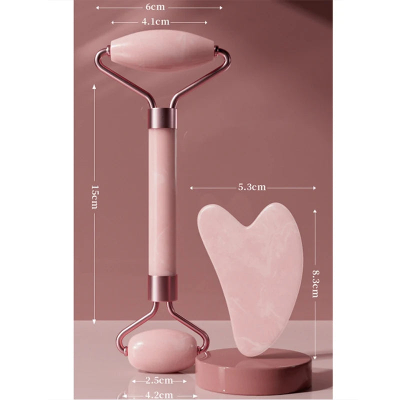 Masseur Visage & Cou Rouleau + Gua Sha Double Embout