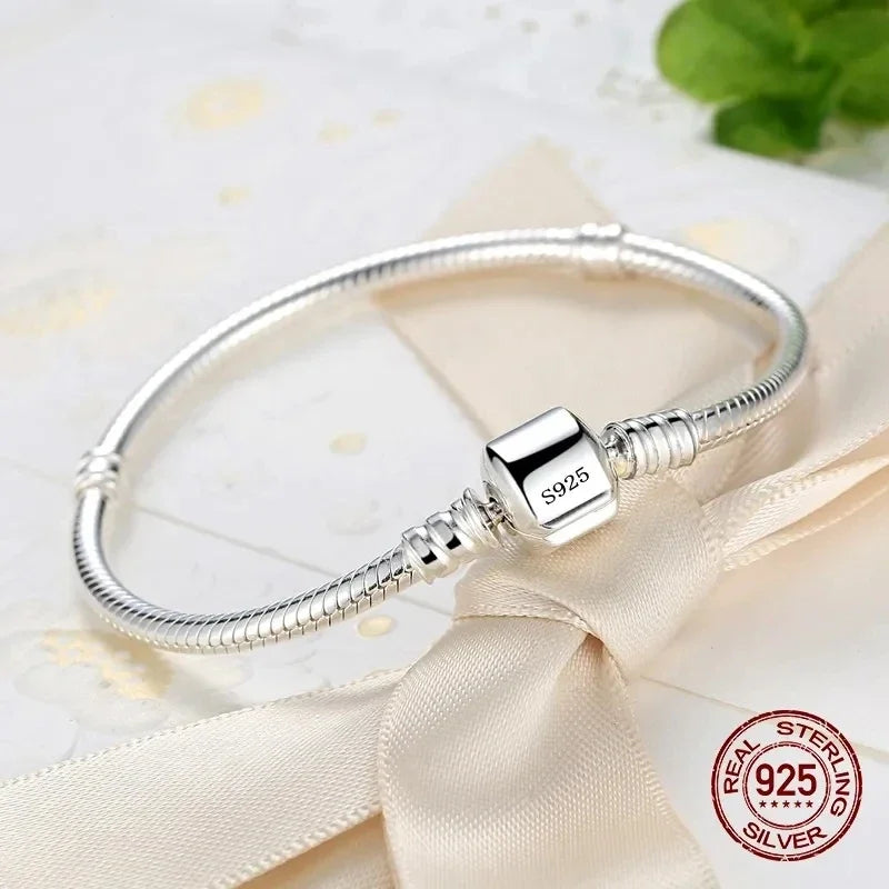 VELUROArt Bracelet Chaîne Serpent Femme Argent 925