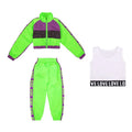 Girls' Jazz Dance Costumes, Children's Street Dance Hip-hop Sets, Girls' Runway Shows, Crop Tops, Fluorescent Clothing