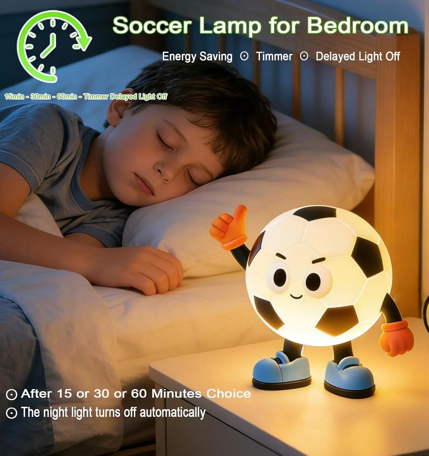 Soccer Night Light Silicone Football Lamp 2-Level Dimmable Rechargeable RGB Portable Nursery Sleeping Lamp For Bedroom Decor