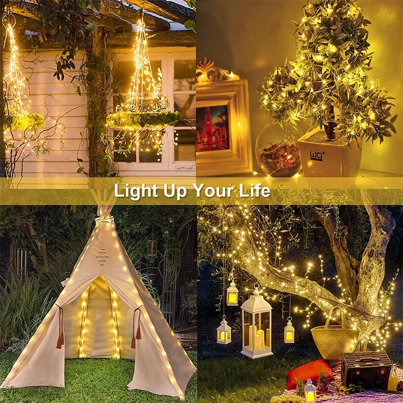 Guirlande solaire LED 32 mètres pour jardin – vue 3