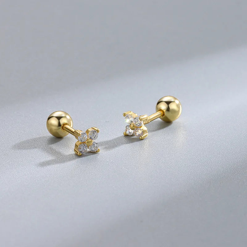 VELUROArt Puces Femme Acier Hypoallergénique Cœur Zircon