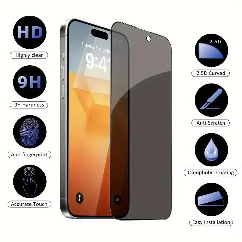 Verre trempé anti-espion pour iPhone lot de 5 – vue 3