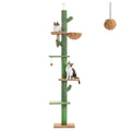 Adjustable Height Cat Tree with Cozy Hammock Sisal Scratching Posts Dangling Ball Floor to Ceiling Cat Tower for Indoor Cat Toys