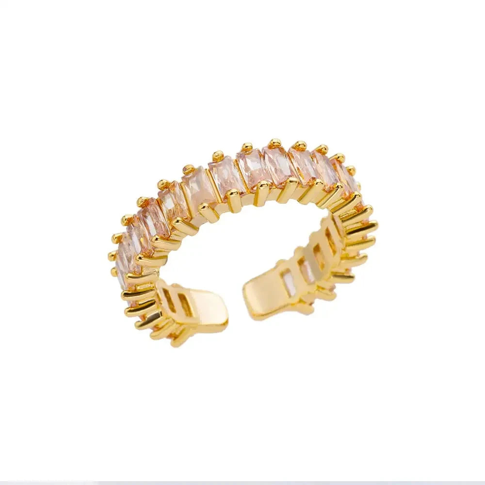 VELUROArt Bague Femme Acier Doré Classique