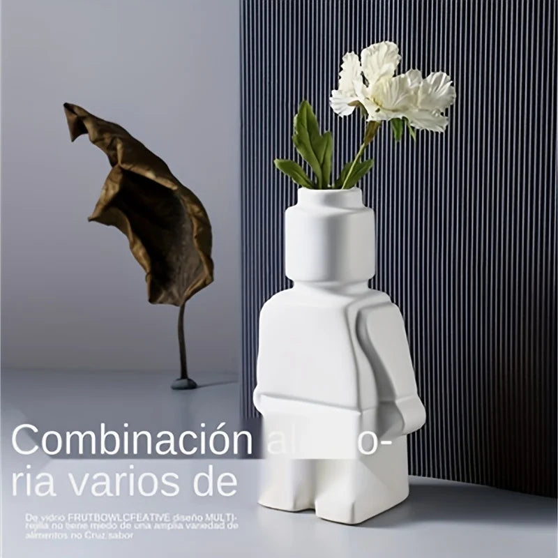 Vase robot en céramique style nordique cache-pot