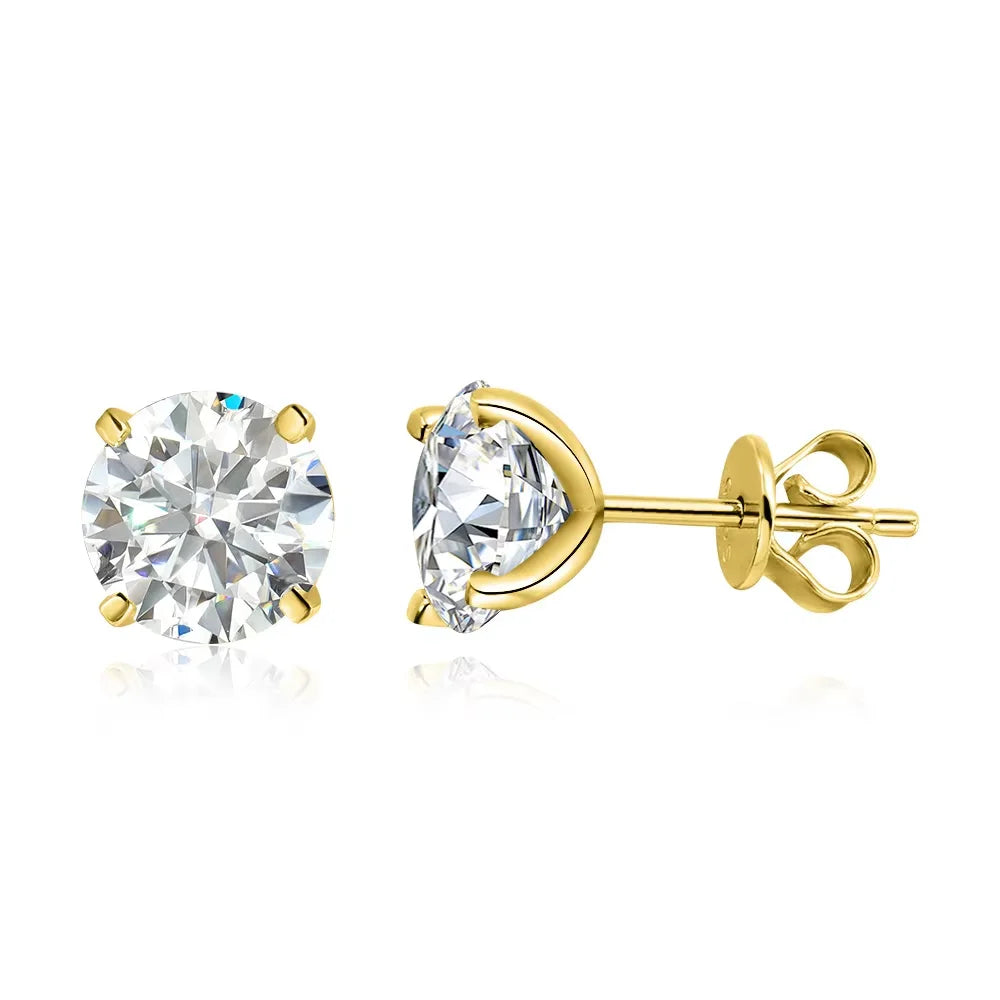 VELUROArt Puces Femme Argent 925 Moissanite Or Rose
