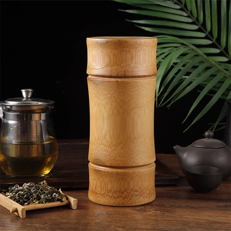 Boîte de Rangement en Bambou Naturel - Thé & Épices