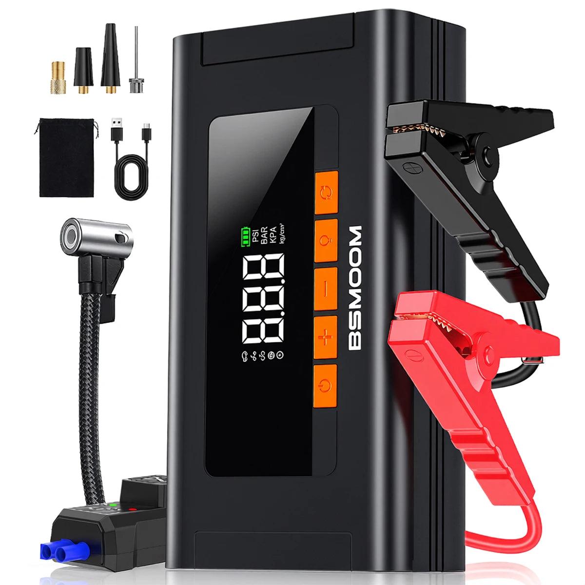 Démarreur de Batterie 3-en-1 + Gonfleur 150PSI (26800mAh)
