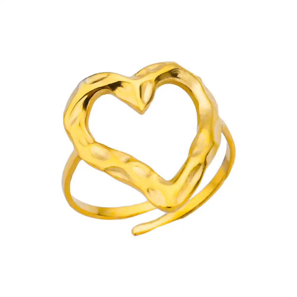 VELUROArt Bague Femme Acier Doré Classique