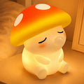 Squishy Mushroom Night Light Silicone Touch Bedside Nursery Sleeping Lamp 2 Brightness RGB Color Changing Touch Lamp For Bedroom