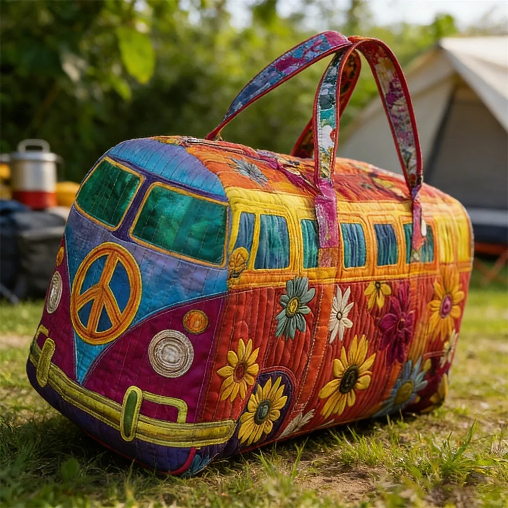 Men's 2026 Camping Trailer Quilted Duffle Bag Unisex Casual Daypack Women Weekender Travel Handbag