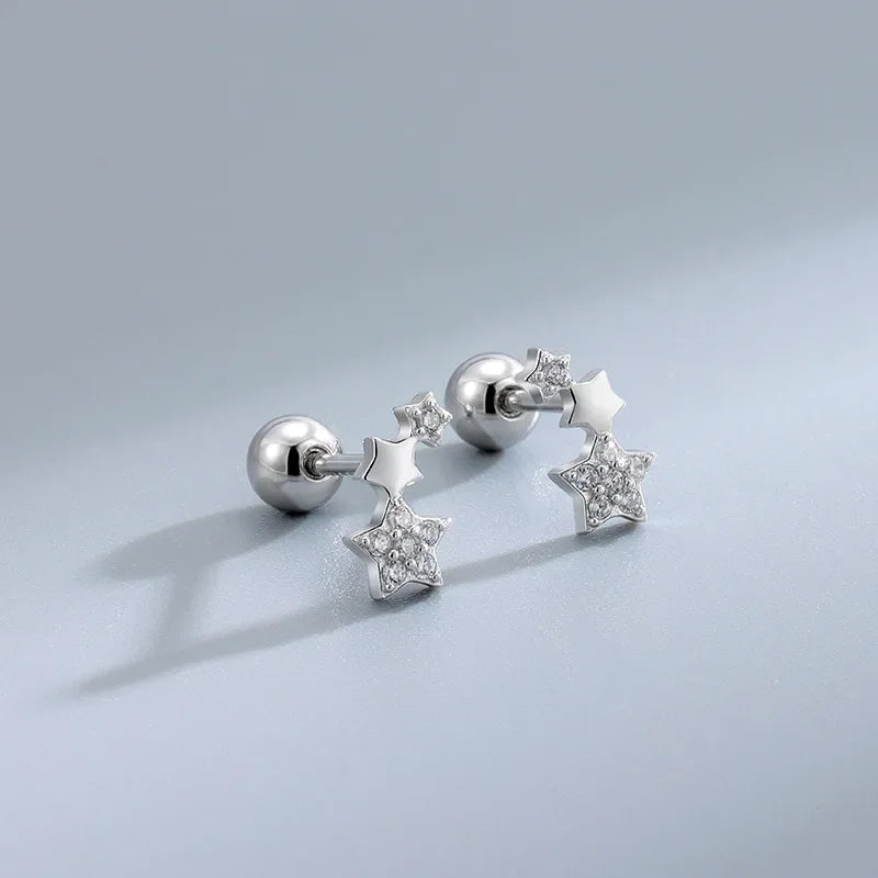 VELUROArt Puces Femme Acier Hypoallergénique Cœur Zircon